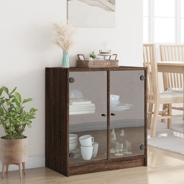 vidaXL Side Cabinet Brown Oak Engineered Wood Standard Side Cabinet