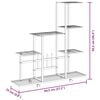 vidaXL Plant Stand White Metal Medium Rollable Plant Stand