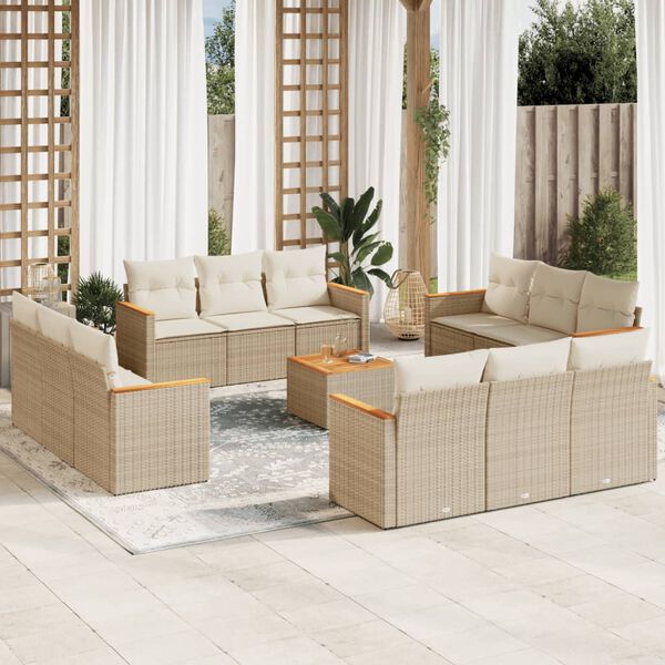 vidaXL Garden Sofa Set Beige