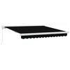 vidaXL Retractable Awning Black 137.80" x 98.43" Fabric and Metal