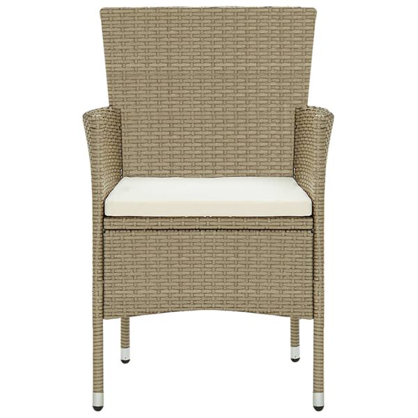 vidaXL Garden Chair Set of 2 Beige