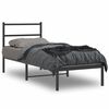 vidaXL Bed Frame Black Steel Twin Bed Frame Rectangular Modern