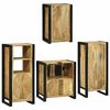 vidaXL Bathroom Furniture Set with Door 4 pcs Brown Solid Mango Wood