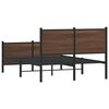 vidaXL Bed Frame Brown oak Steel, engineered wood Double Bed Frame