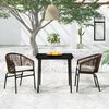 vidaXL Garden Dining Set Table: Black, Chair: Brown, Cushion: Cream White