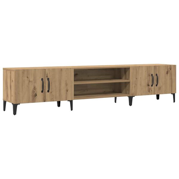 vidaXL TV Cabinet Artisan oak Engineered wood, metal 71 in long