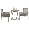 vidaXL Garden Bistro Set 3 pcs Grey Poly Rattan