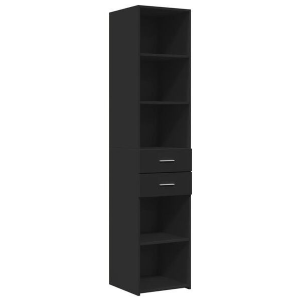 vidaXL Highboard Black Engineered wood Tall Highboard Rectangular