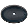 vidaXL Countertop Basin Black and Blue Oval 23.2x15.7x5.9" Ceramic