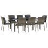 vidaXL Garden Dining Set Black and grey