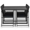 vidaXL Rattan Dining Set Black
