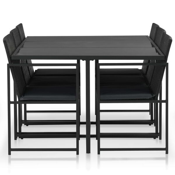 vidaXL Rattan Dining Set Black