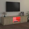 vidaXL TV Cabinet with LED Lights Sonoma Oak 55.1x15.7x14.2"