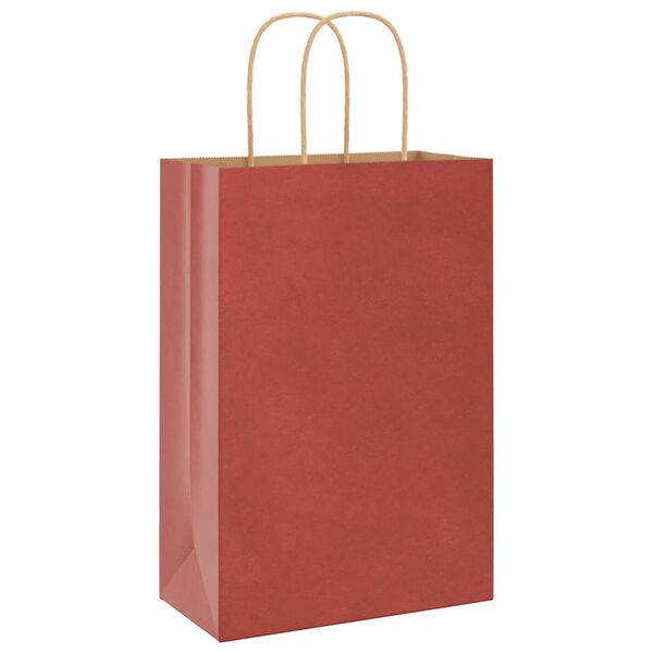 vidaXL Paper Bags 50 pcs with Handles Red 21x11x31 cm