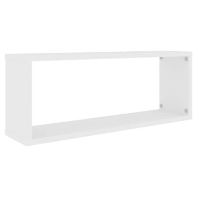 vidaXL Wall Cube Shelves 4 pcs White 23.6"x5.9"x9.1" Engineered Wood