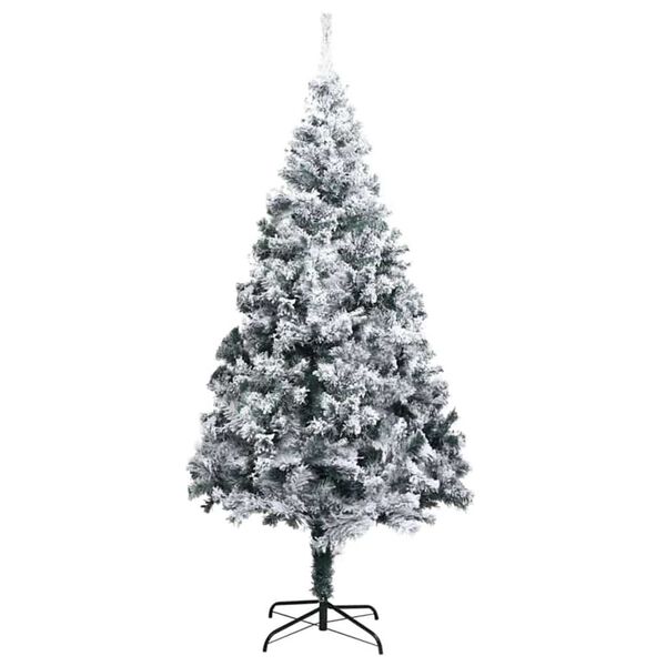 vidaXL Artificial Christmas Tree White 70.9" PVC and Steel and Plastic