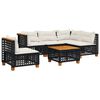 vidaXL Garden Sofa Set Black, Cream White