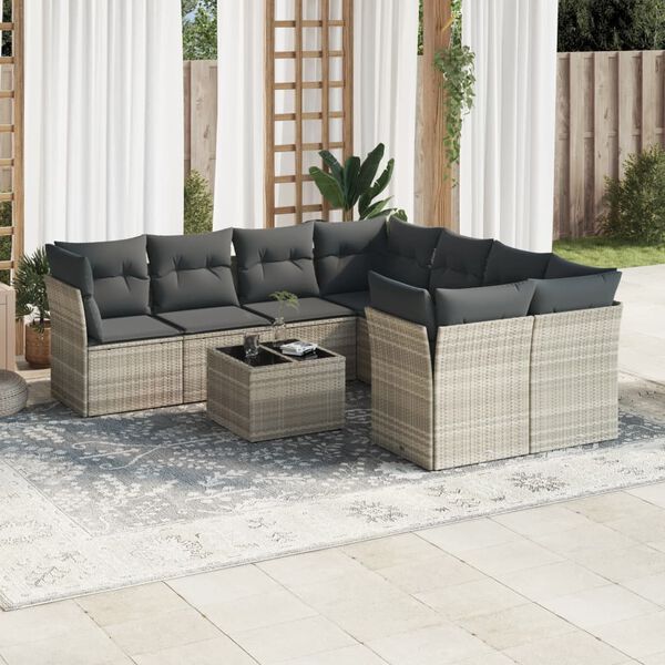 vidaXL Garden Sofa Set Light grey, Dark grey