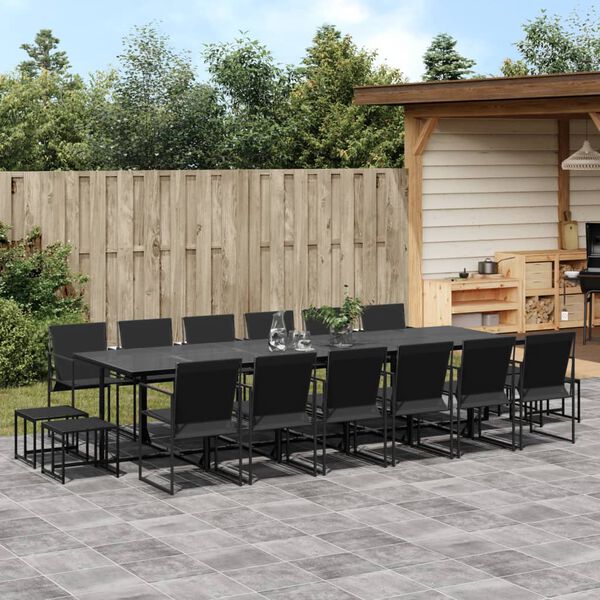 vidaXL Garden Dining Set Black