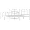 vidaXL Bed Frame White Powder-coated steel Double Bed Frame