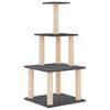 vidaXL Cat Tree Dark Grey Engineered Wood, Plush, Sisal 43.7 in Durable