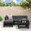 vidaXL Garden Lounge Set Black Solid pine wood with plywood accents Large