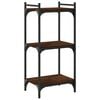 vidaXL Bookcase Brown oak Engineered wood, metal Medium Adjustable Feet