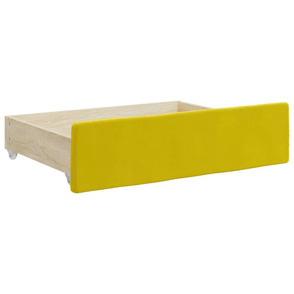 vidaXL Bed Drawer Yellow Engineered wood, Velvet (100% polyester) Standard