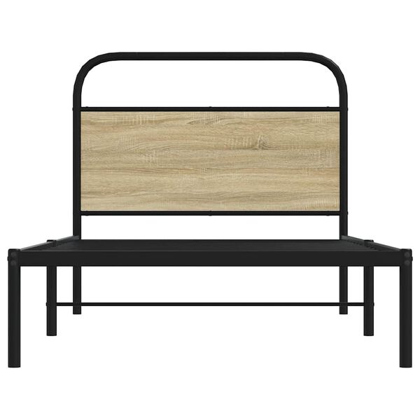 vidaXL Bed Frame Sonoma Oak Engineered wood Twin Durable