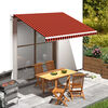 vidaXL Awning Orange and brown (striped) Polyester with PU coating Large