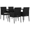 vidaXL Garden Dining Set Black