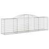 vidaXL Gabion Basket Set of 3 Silver Galvanized iron 118.1x19.7x39.4 in