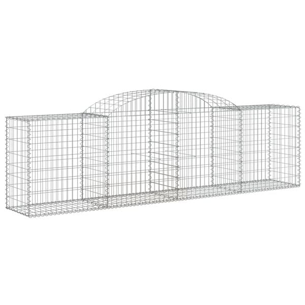 vidaXL Gabion Basket Set of 3 Silver Galvanized iron 118.1x19.7x39.4 in