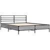 vidaXL Bed Frame Grey Sonoma Engineered Wood, Metal, Plywood King