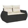 vidaXL Garden Sofa Set Black PE rattan, powder-coated steel, tempered glass