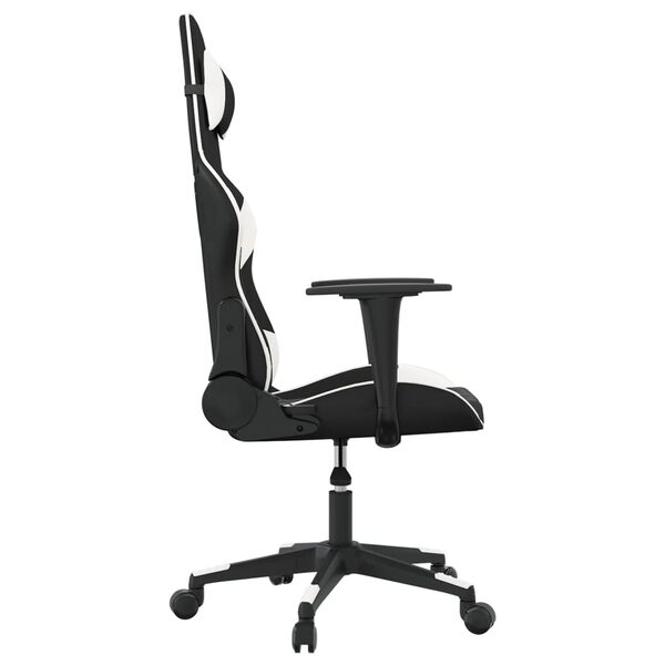 vidaXL Gaming Chair Black and White Faux Leather
