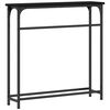 vidaXL Console Table with Shelf Black oak 75 x 19.5 x 75 cm