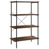 vidaXL Shelving Unit Black and natural wood Engineered wood, Steel Medium