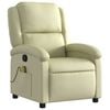 vidaXL Massage Recliner Chair Cream Real leather, metal, plywood Standard