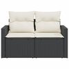 vidaXL Garden Sofa Black, Cream White