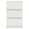 vidaXL Bedside Cabinet White Engineered Wood Bedside Cabinet Rectangular