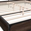 vidaXL Bed Frame Brown Oak Engineered Wood, Metal, Plywood Super King