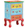 vidaXL Bedside Cabinet Multicolor Solid mango wood 15.7x11.8x23.6 in