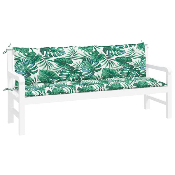 vidaXL Garden Bench Cushion Set of 2 Leaf Pattern