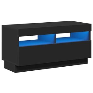 vidaXL TV Cabinet Black Engineered wood TV Cabinet Rectangular Modern