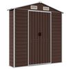 vidaXL Garden Shed Brown Galvanized Steel Large Garden Shed