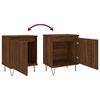 vidaXL Bedside Cabinet Brown oak Engineered wood, Iron 15.7x11.8x19.7 in