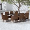 vidaXL Garden Dining Set Brown PE rattan Durable Garden Dining Set