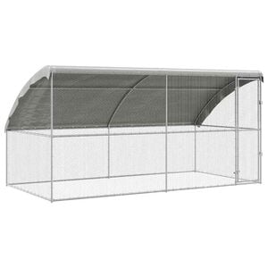 vidaXL Chicken Cage 2 pcs Silver 157.48 x 78.74 x 78.15 in
