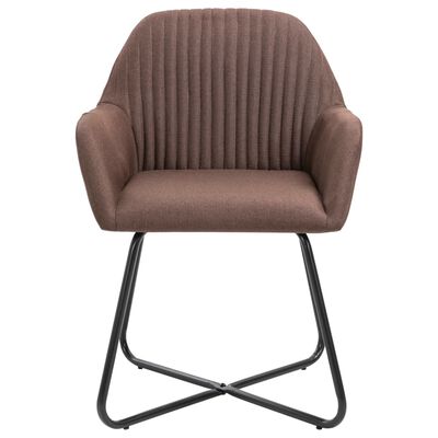 vidaXL Dining Chairs 6 pcs Brown Fabric